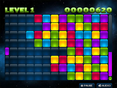 Screen shot of Gridshock in HTML5