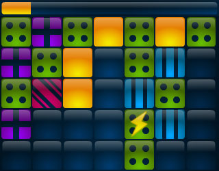 Screenshot of Gridshock with patterns mode enabled