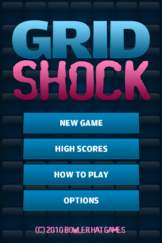 Gridshock iPhone title screen