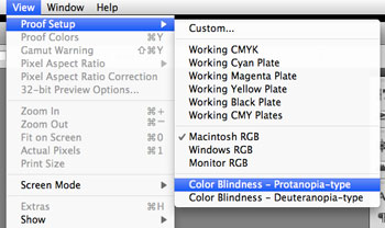Photoshop color blindness modes